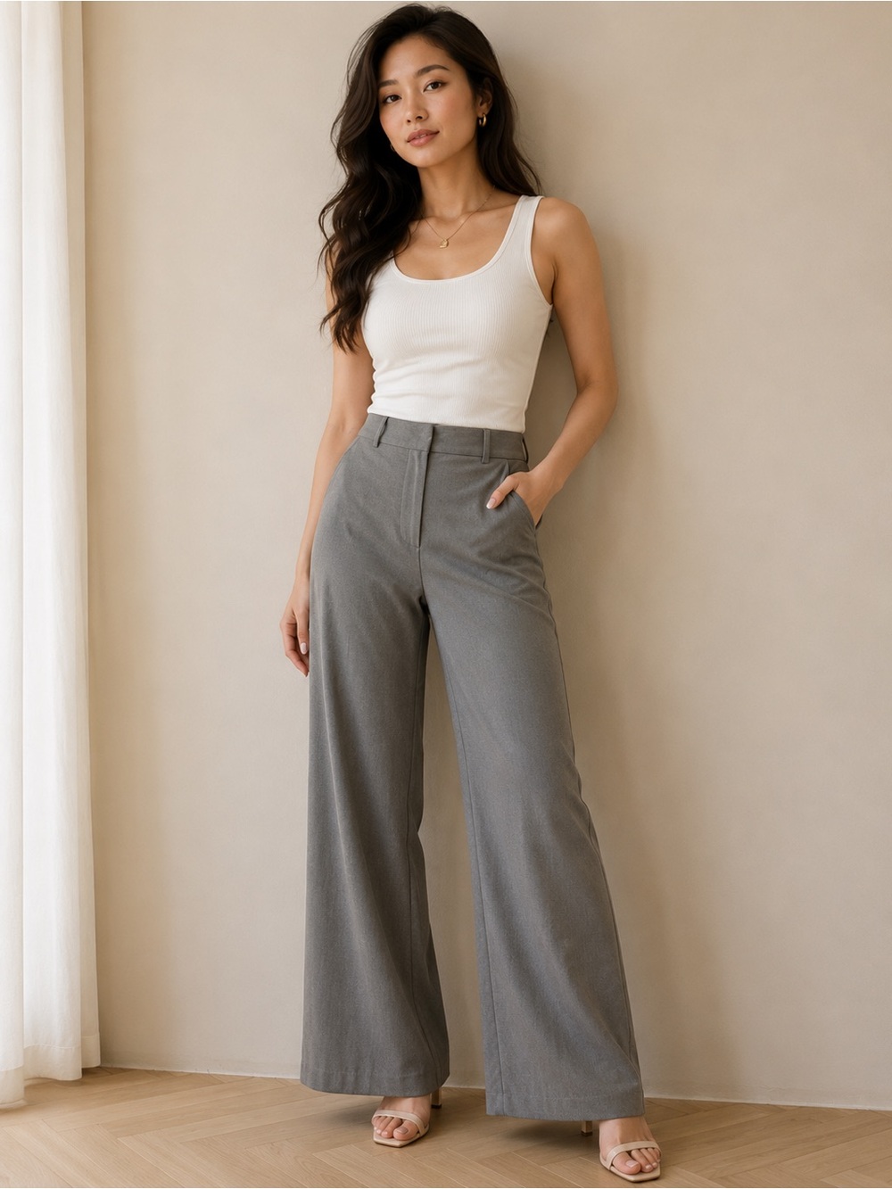 Cache Wide Leg Pants in Gray